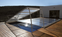 Überdachung Pool ohne Schiene