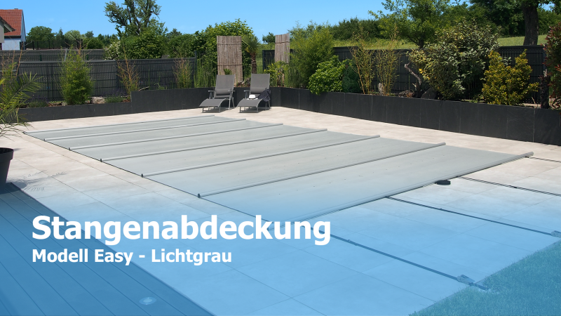 Stangenabdeckung Easy pro m2 inkl. Handkurbel, Lichtgrau
