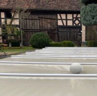 Stangenabdeckung Easy pro m2 inkl. Handkurbel, Lichtgrau