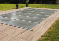 Stangenabdeckung Easy pro m2 inkl. Handkurbel, Lichtgrau