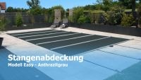 Stangenabdeckung Easy pro m2 inkl. Handkurbel, Anthrazitgrau